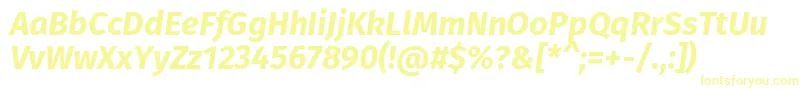 FirasansBolditalic-fontti – keltaiset fontit valkoisella taustalla