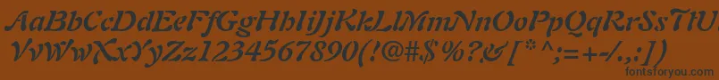 PaletteSsiBoldItalic Font – Black Fonts on Brown Background