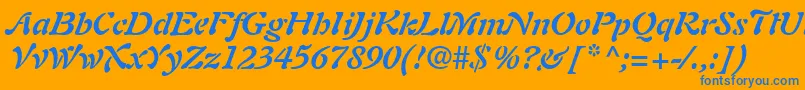 PaletteSsiBoldItalic Font – Blue Fonts on Orange Background