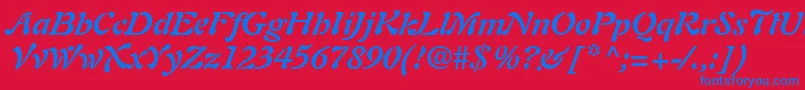 PaletteSsiBoldItalic Font – Blue Fonts on Red Background