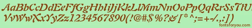 PaletteSsiBoldItalic Font – Brown Fonts on Green Background