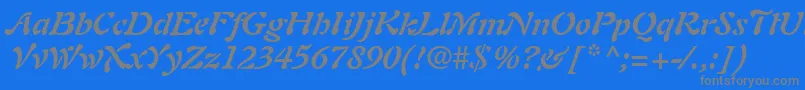 PaletteSsiBoldItalic Font – Gray Fonts on Blue Background