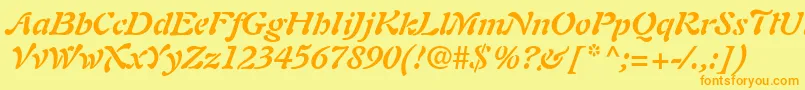 PaletteSsiBoldItalic Font – Orange Fonts on Yellow Background