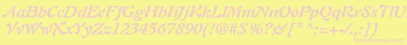 PaletteSsiBoldItalic Font – Pink Fonts on Yellow Background