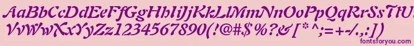 Police PaletteSsiBoldItalic – polices violettes sur fond rose