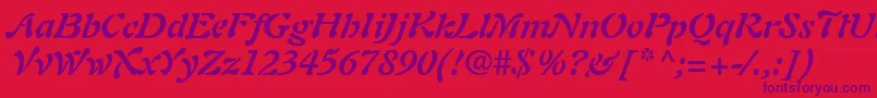 PaletteSsiBoldItalic Font – Purple Fonts on Red Background