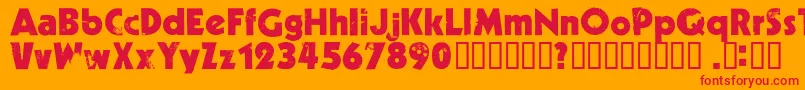 Decade Font – Red Fonts on Orange Background