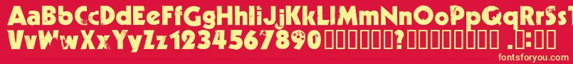 Decade Font – Yellow Fonts on Red Background