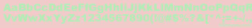 Ariblk Font – Green Fonts on Pink Background