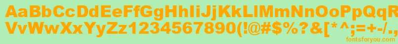 Ariblk Font – Orange Fonts on Green Background