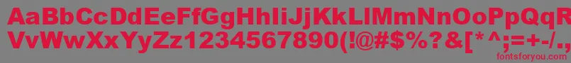 フォントAriblk – 赤い文字の灰色の背景
