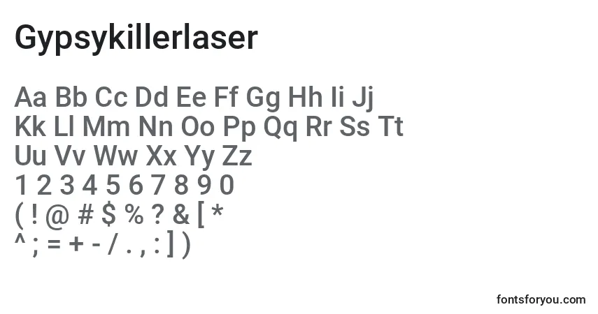 Шрифт Gypsykillerlaser – алфавит, цифры, специальные символы