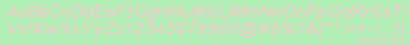 Un866i Font – Pink Fonts on Green Background