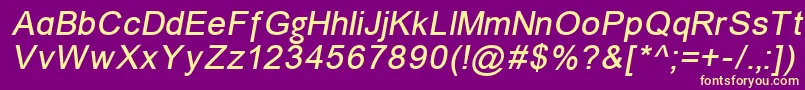 Un866i Font – Yellow Fonts on Purple Background