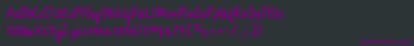 フォントDjbMessyAmandaGoesBold – 黒い背景に紫のフォント
