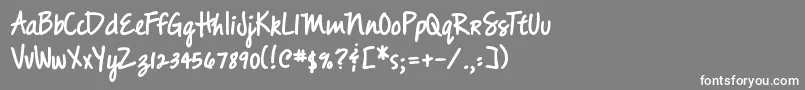 フォントDjbMessyAmandaGoesBold – 灰色の背景に白い文字