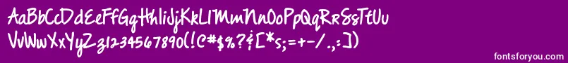 DjbMessyAmandaGoesBold Font – White Fonts on Purple Background