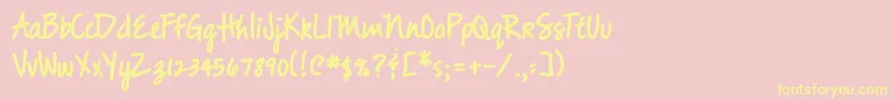 DjbMessyAmandaGoesBold Font – Yellow Fonts on Pink Background