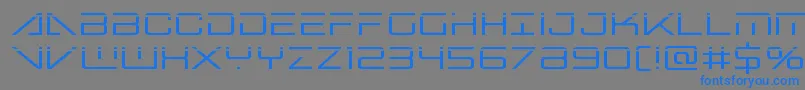 Fonte Bansheepilotlaser – fontes azuis em um fundo cinza