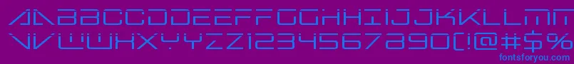 フォントBansheepilotlaser – 紫色の背景に青い文字