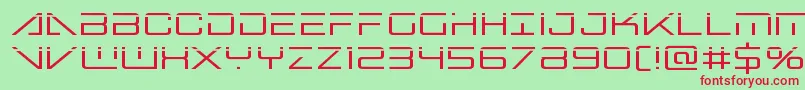 Bansheepilotlaser-Schriftart – Rote Schriften auf grünem Hintergrund