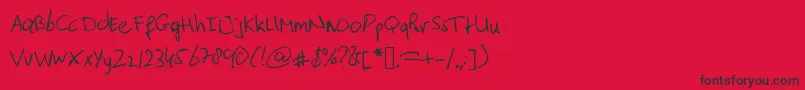 フォントTypischvoornu2014 – 赤い背景に黒い文字