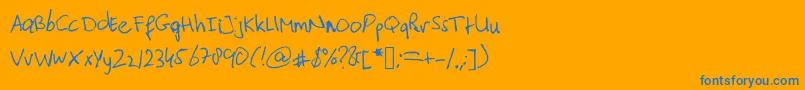 Typischvoornu2014フォントについての詳細 フォントTypischvoornu2014 – オレンジの背景に青い文字