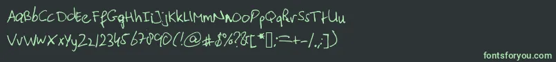 フォントTypischvoornu2014 – 黒い背景に緑の文字