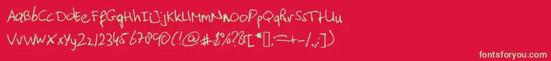 Typischvoornu2014 Font – Green Fonts on Red Background