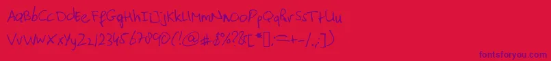 フォントTypischvoornu2014 – 赤い背景に紫のフォント