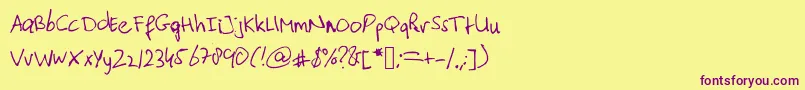 Подробнее о шрифте Typischvoornu2014 Шрифт Typischvoornu2014 – фиолетовые шрифты на жёлтом фоне