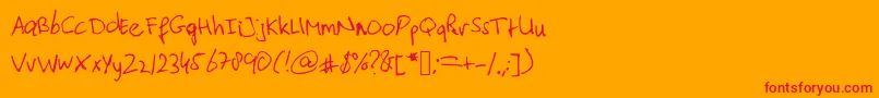 Saiba mais sobre a fonte Typischvoornu2014 Fonte Typischvoornu2014 – fontes vermelhas em um fundo laranja