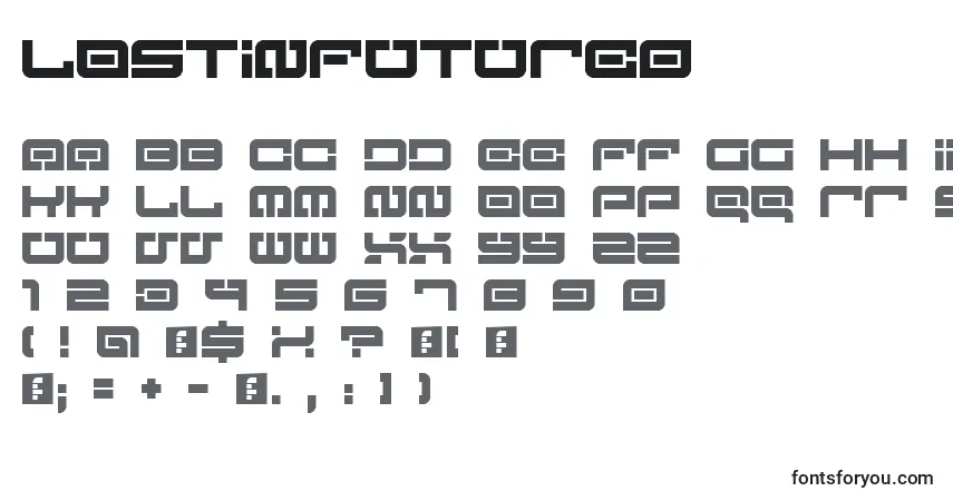 Шрифт LostInFuture0 – алфавит, цифры, специальные символы