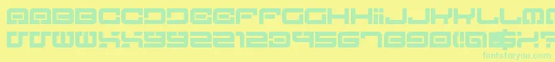 Fonte LostInFuture0 – fontes verdes em um fundo amarelo