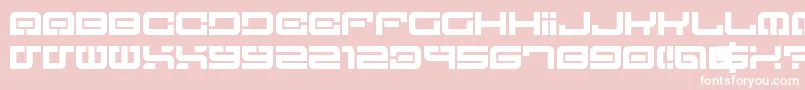 LostInFuture0-fontti – valkoiset fontit vaaleanpunaisella taustalla