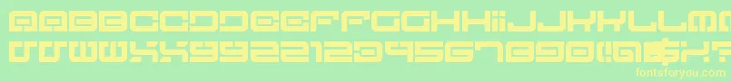LostInFuture0-fontti – keltaiset fontit vihreällä taustalla
