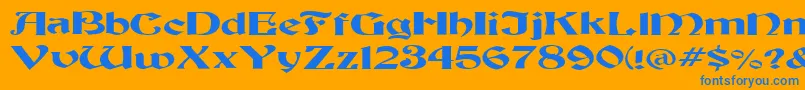 FzJazzy19Ex Font – Blue Fonts on Orange Background