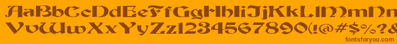 FzJazzy19Ex Font – Brown Fonts on Orange Background