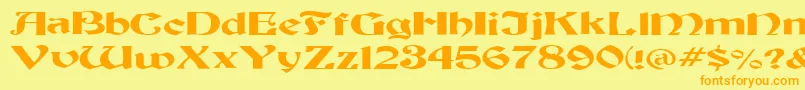 FzJazzy19Ex Font – Orange Fonts on Yellow Background