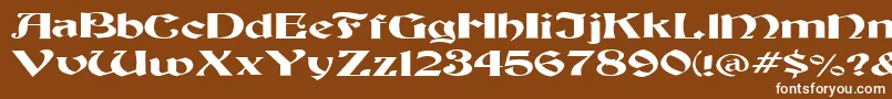 フォントFzJazzy19Ex – 茶色の背景に白い文字