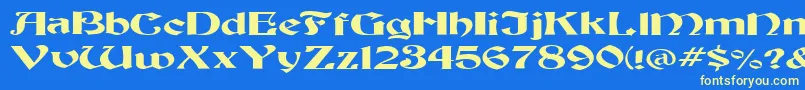 FzJazzy19Ex Font – Yellow Fonts on Blue Background