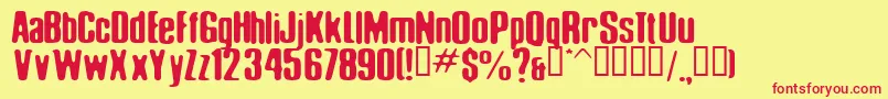 Ellis ffy Font – Red Fonts on Yellow Background