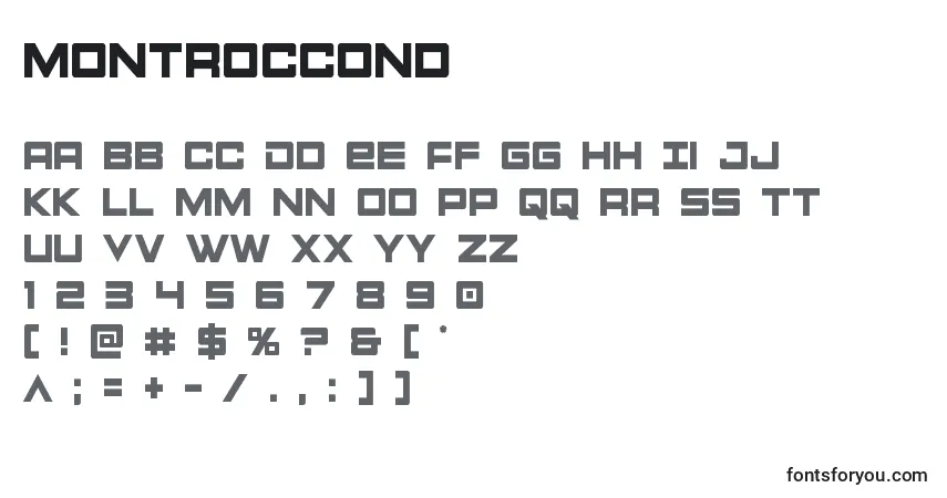 Czcionka Montroccond – alfabet, cyfry, specjalne znaki