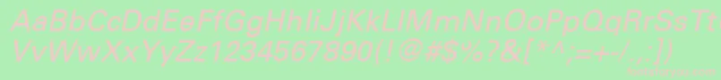 UniversCe55Oblique Font – Pink Fonts on Green Background