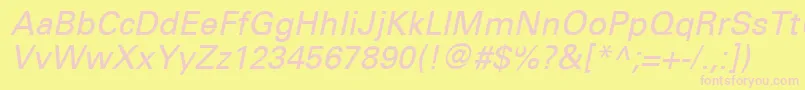 Шрифт UniversCe55Oblique – розовые шрифты на жёлтом фоне
