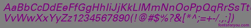 Шрифт UniversCe55Oblique – фиолетовые шрифты на сером фоне
