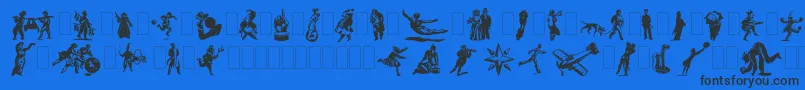 Dfprimitivestwo Font – Black Fonts on Blue Background