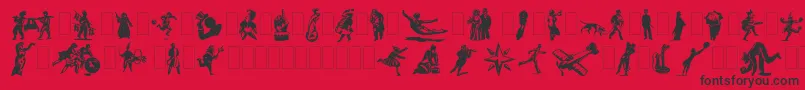 Dfprimitivestwo Font – Black Fonts on Red Background