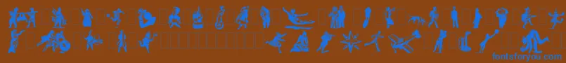 Шрифт Dfprimitivestwo – синие шрифты на коричневом фоне