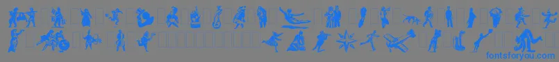 Dfprimitivestwo Font – Blue Fonts on Gray Background